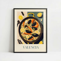 Paella from Valencia, Spain - Art Print - Art print in black frame