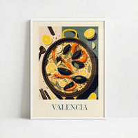 Paella from Valencia, Spain - Art Print - Art print in white frame