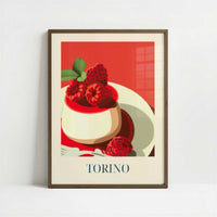 Panna Cotta from Torino, Italy - Art Print - Art print in dark wood frame