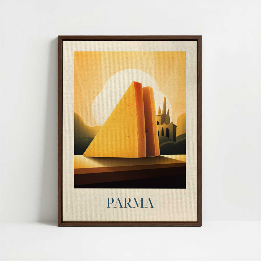 Framed Canvas - Framed canvas in dark wood color frame