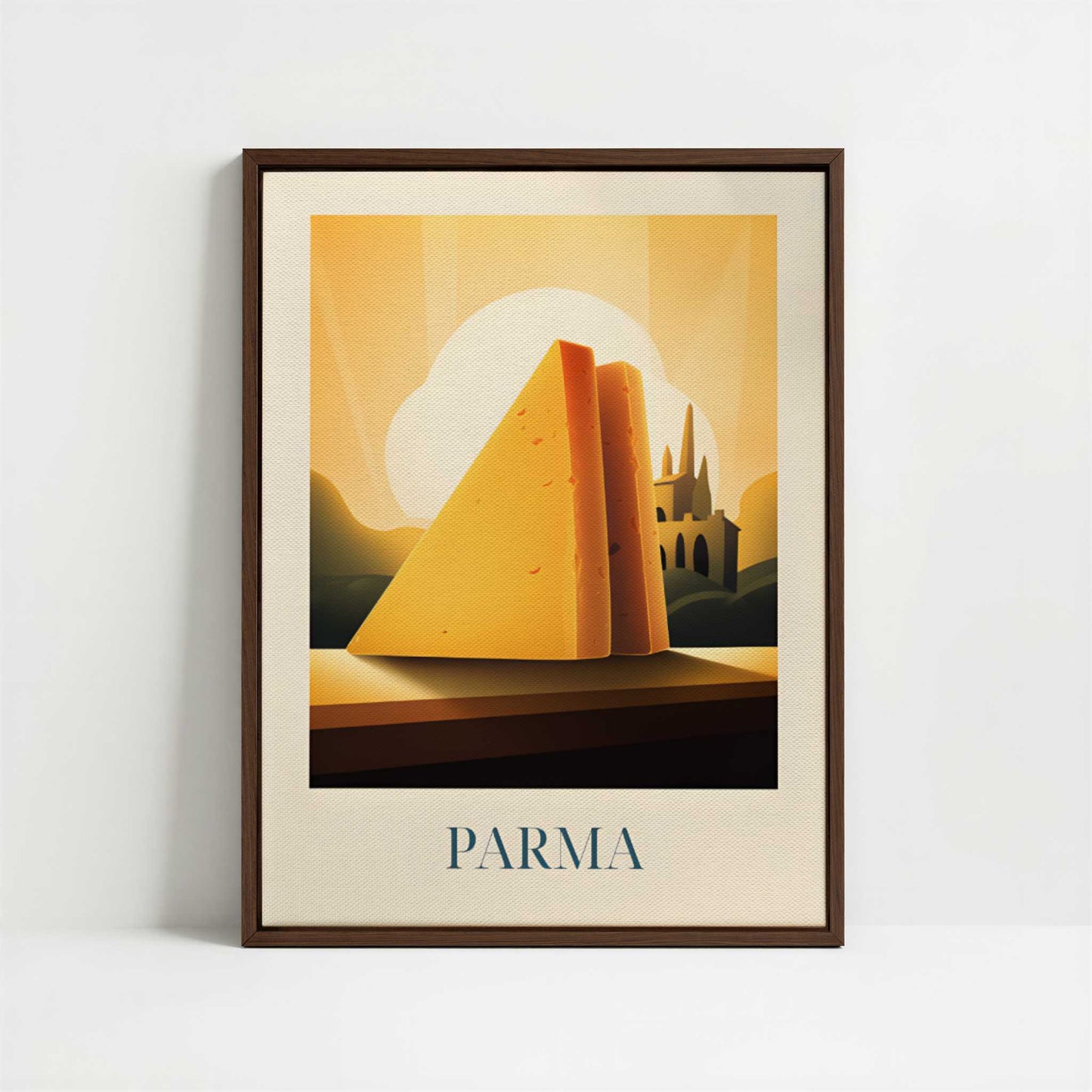 Framed Canvas - Framed canvas in dark wood color frame