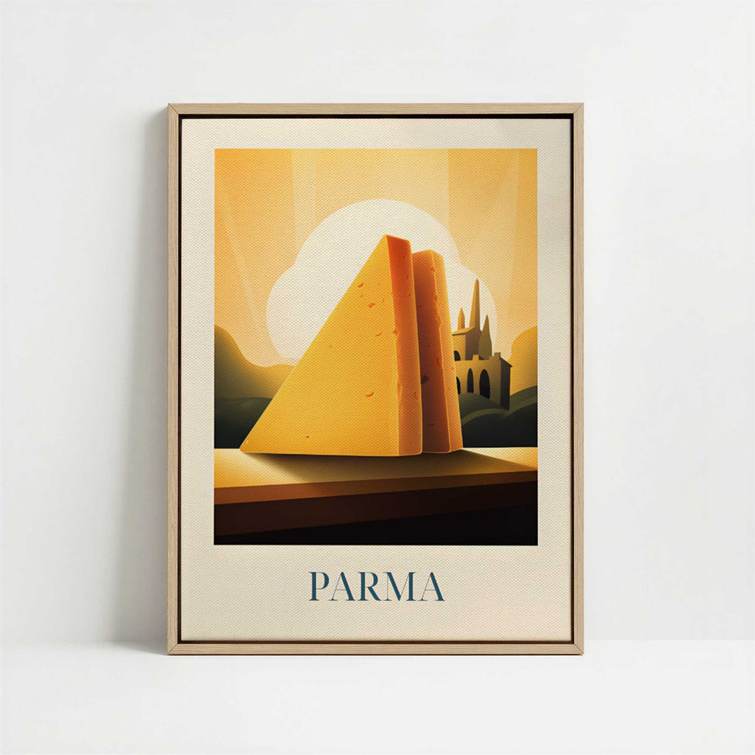 Framed Canvas - Framed canvas in oak color frame