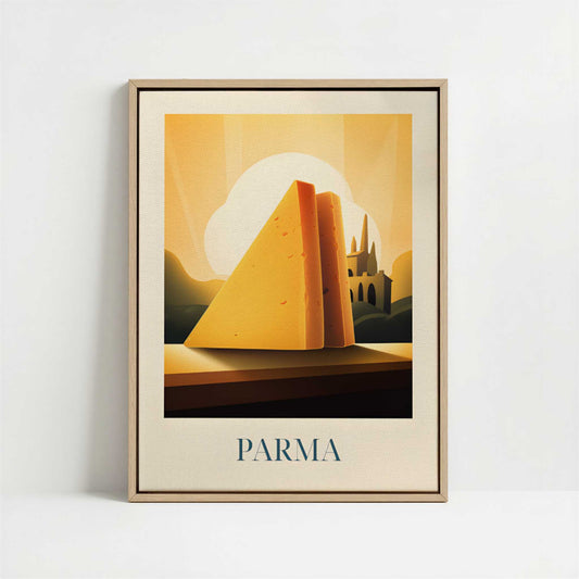 Framed Canvas - Framed canvas in oak color frame