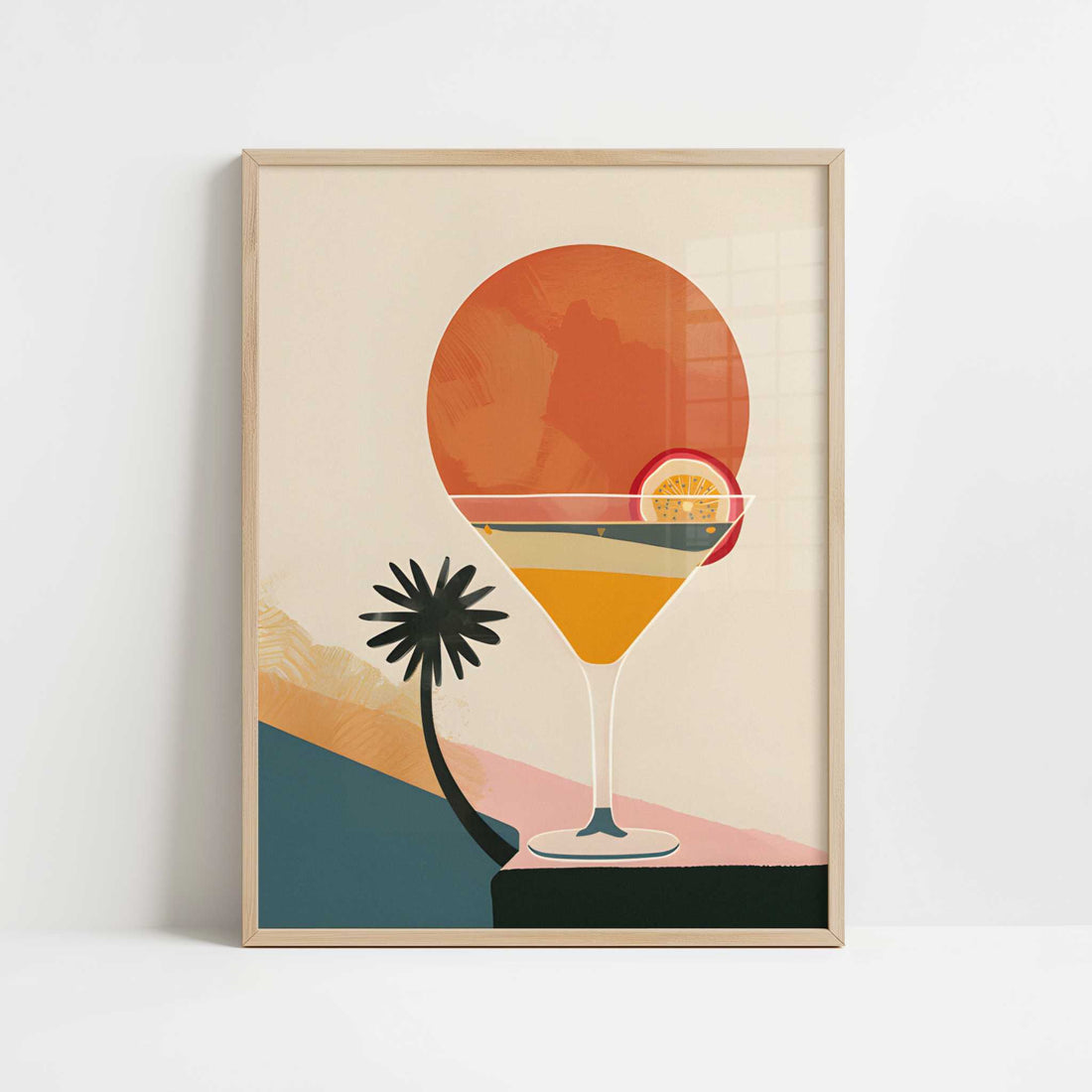 Pasion Fruit in Bohemian Style - Art Print - Art print in oak frame
