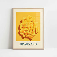 Pasta from Gragnano, Italy - Art Print - Art print in oak frame