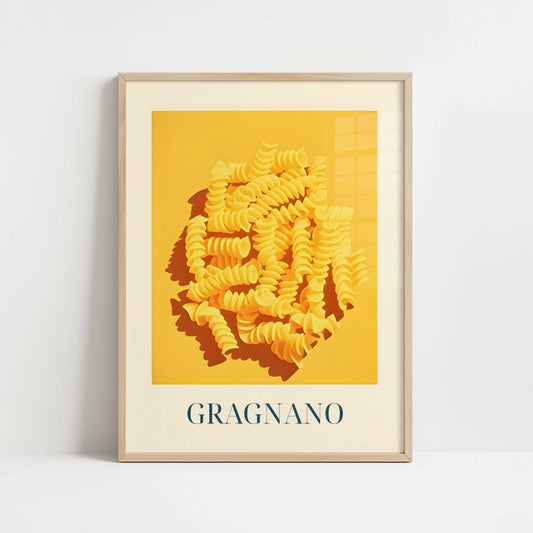 Pasta from Gragnano, Italy - Art Print - Art print in oak frame