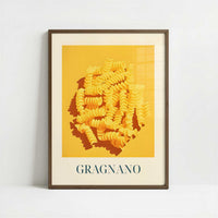 Pasta from Gragnano, Italy - Art Print - Art print in dark wood frame