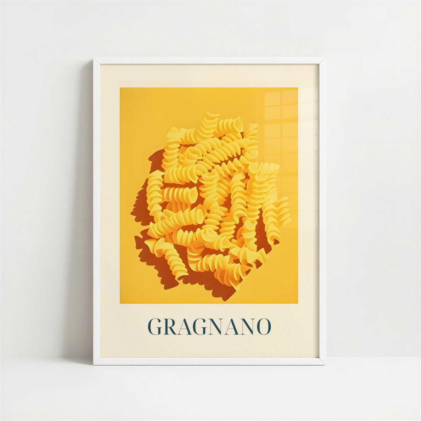 Pasta from Gragnano, Italy - Art Print - Art print in white frame