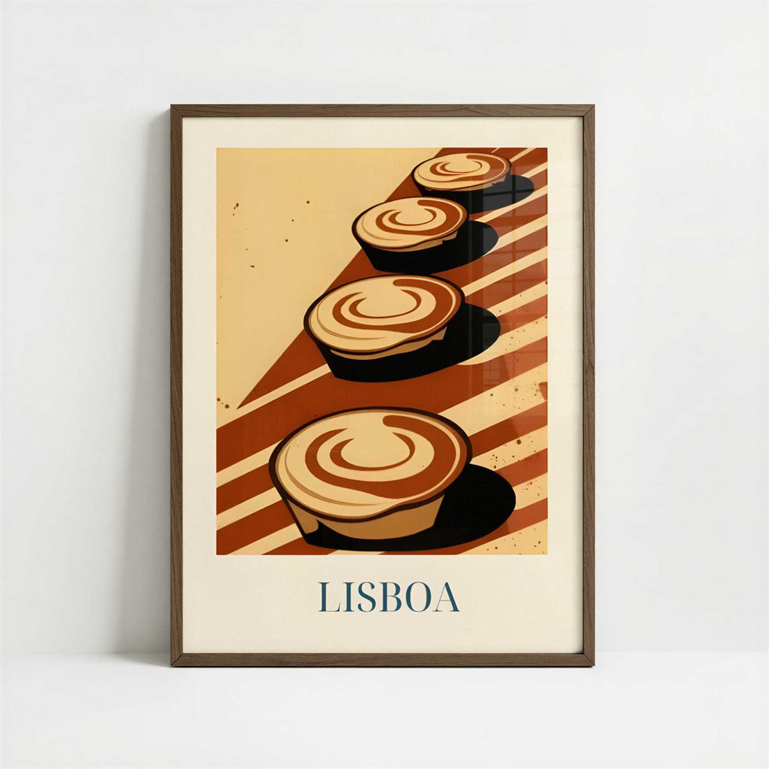 Pastel de Nata from Lisbon, Portugal - Art Print - Art print in dark wood frame