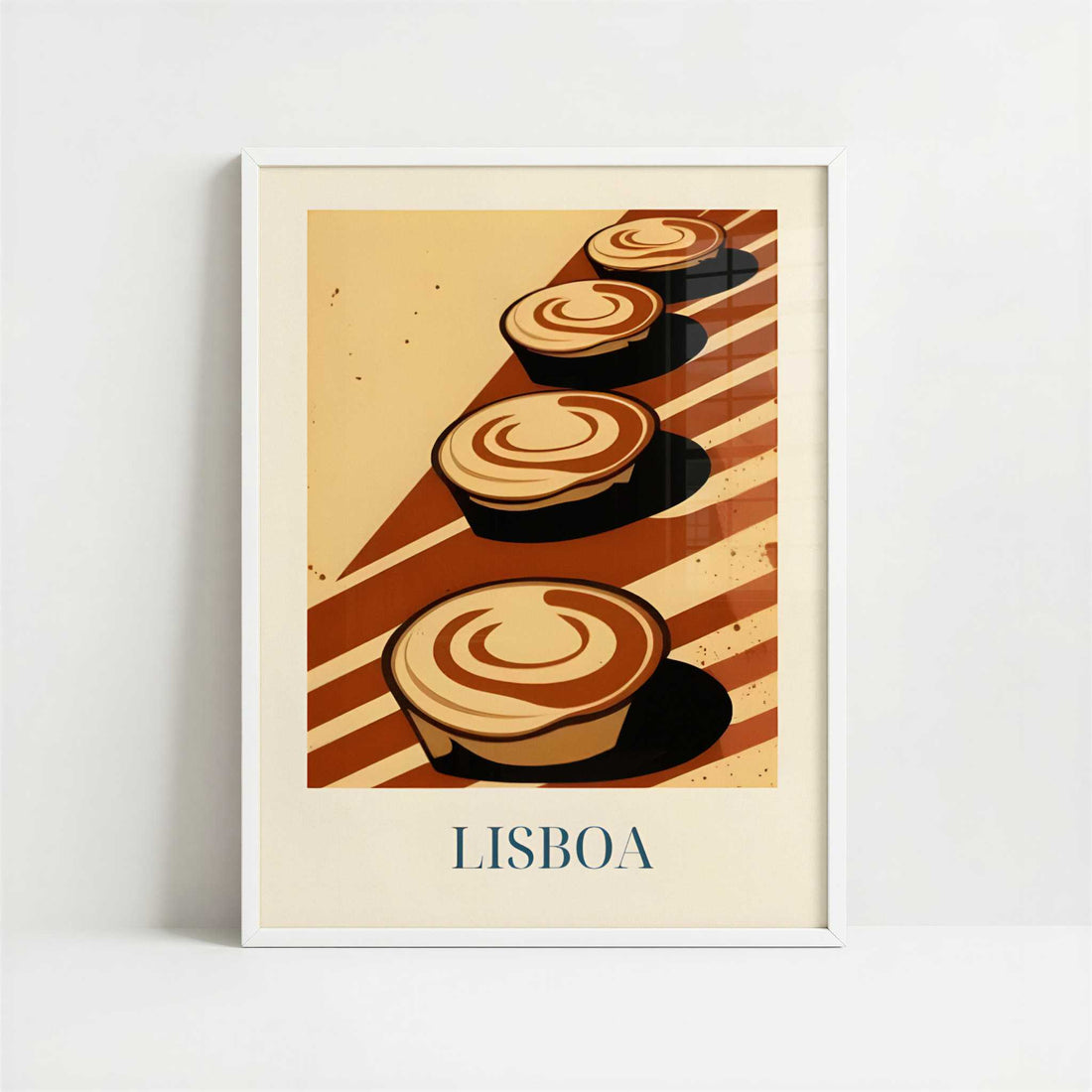 Pastel de Nata from Lisbon, Portugal - Art Print - Art print in white frame