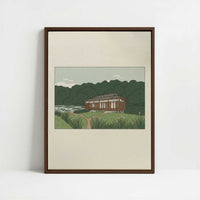 Framed Canvas - Framed canvas in dark wood color frame