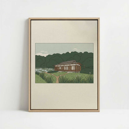 Framed Canvas - Framed canvas in oak color frame