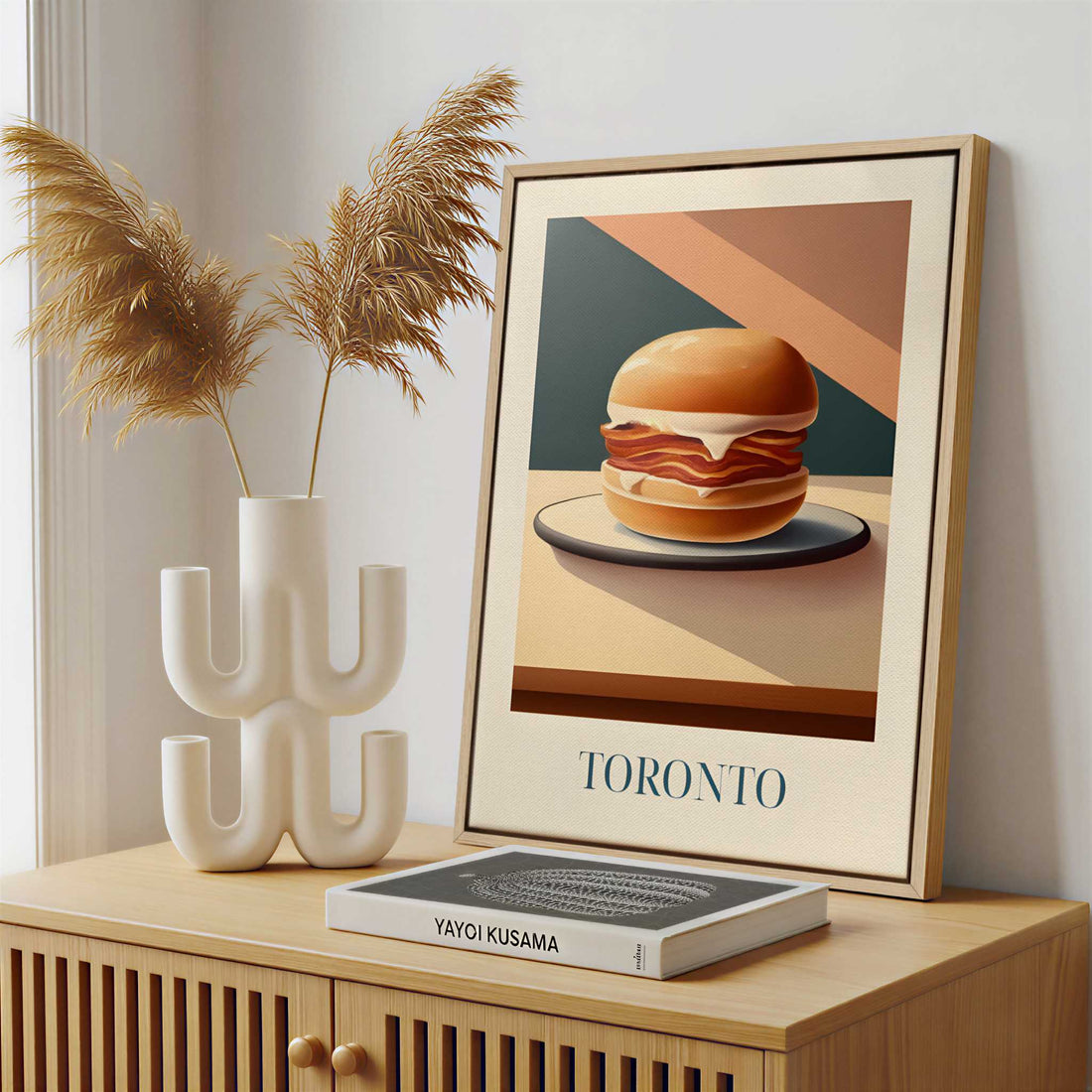 Framed Canvas - Framed canvas in a stylish interior setting