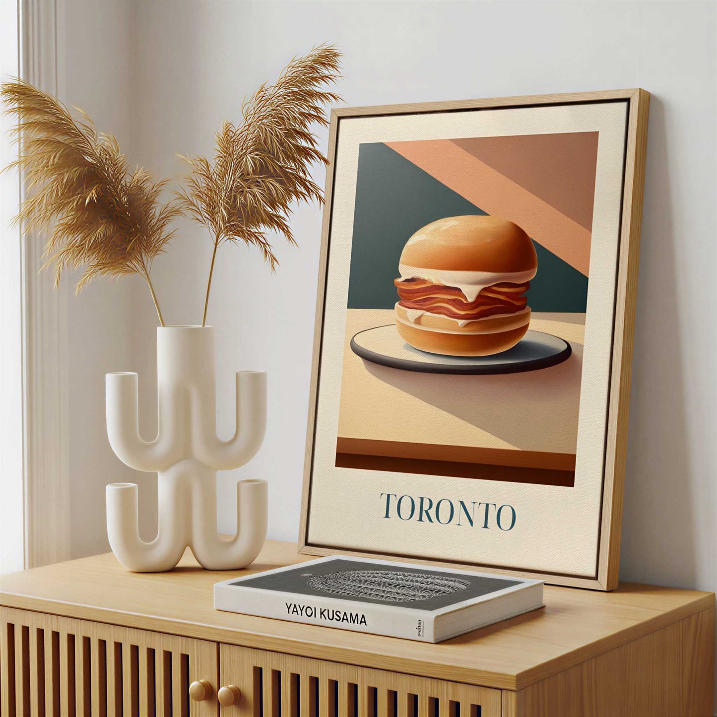 Framed Canvas - Framed canvas in a stylish interior setting