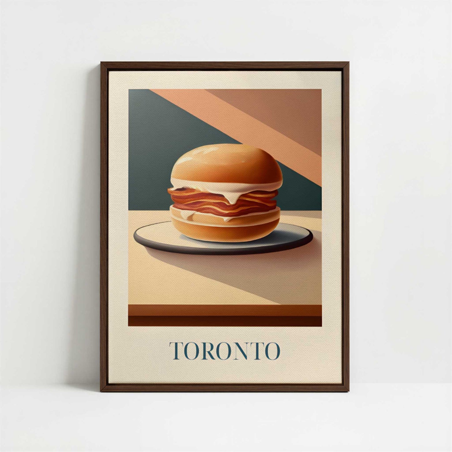 Framed Canvas - Framed canvas in dark wood color frame