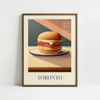 Peameal bacon from Toronto, Canada - Art Print - Art print in dark wood frame
