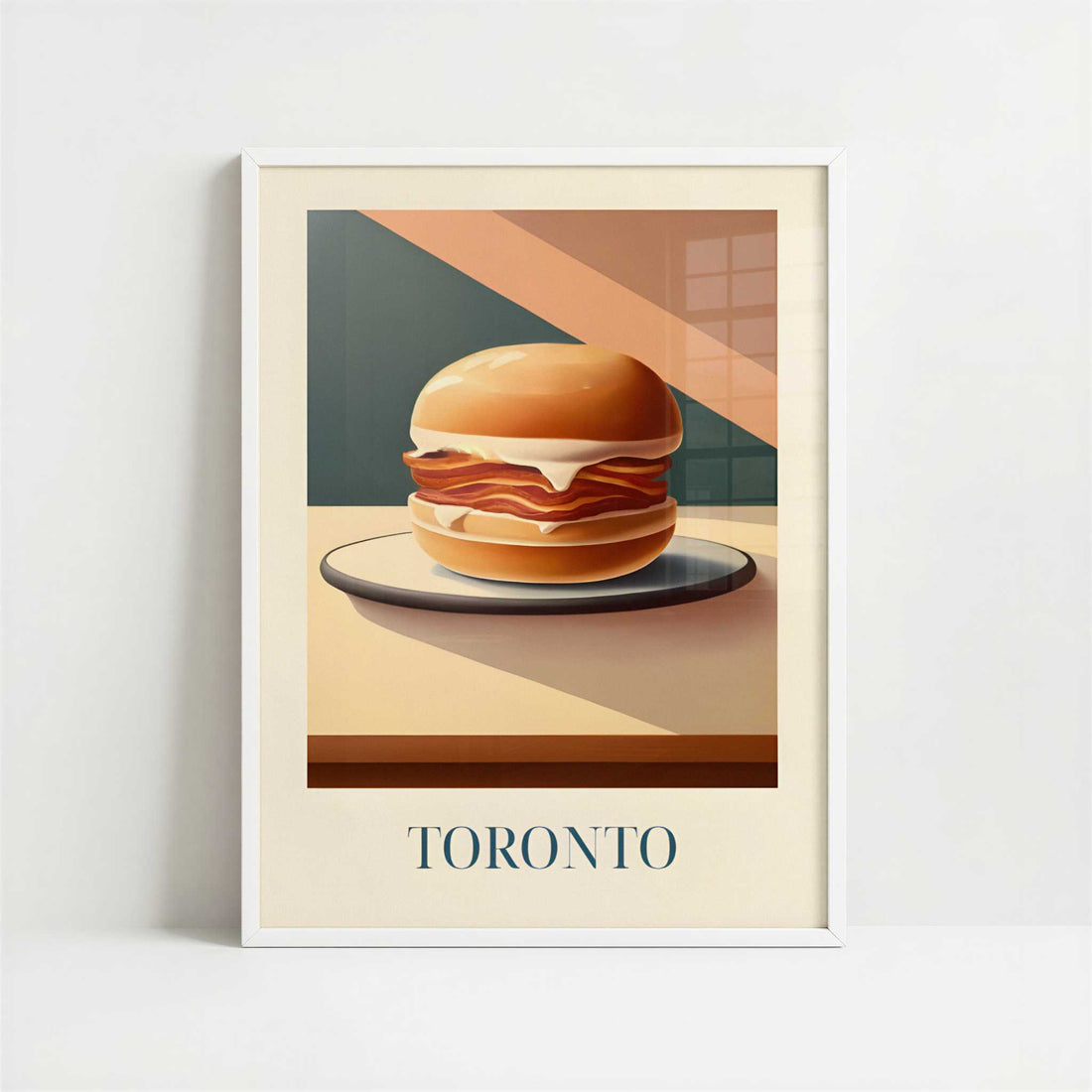 Peameal bacon from Toronto, Canada - Art Print - Art print in white frame