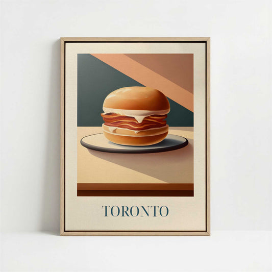 Framed Canvas - Framed canvas in oak color frame