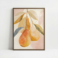 Pears in Bohemian Style - Art Print - Art print in dark wood frame