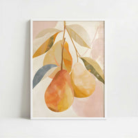Pears in Bohemian Style - Art Print - Art print in white frame