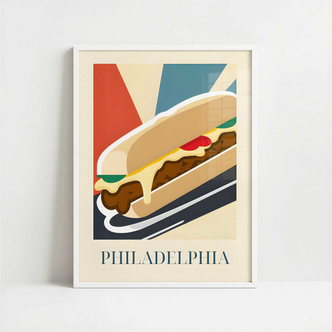Philly Cheesesteak from Philadelphia, USA - Art Print - Art print in white frame