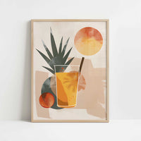 Pina Colada in Bohemian Style - Art Print - Art print in oak frame