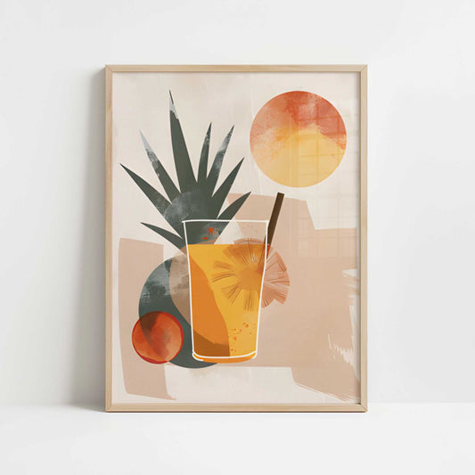 Pina Colada in Bohemian Style - Art Print - Art print in oak frame