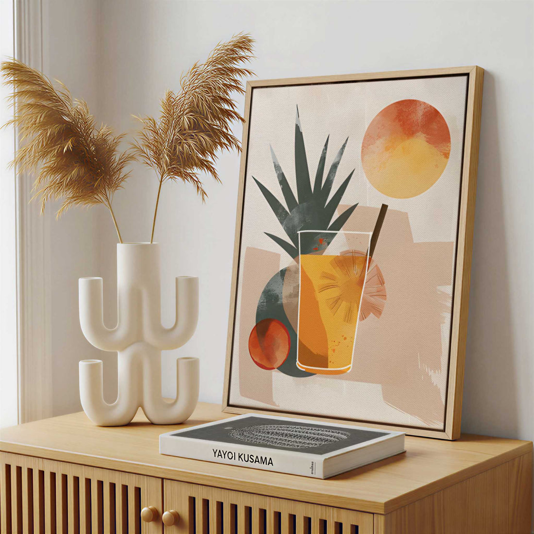 Framed Canvas - Framed canvas in a stylish interior setting