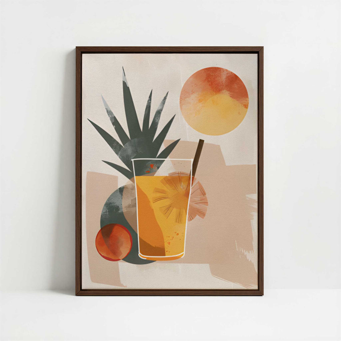 Framed Canvas - Framed canvas in dark wood color frame