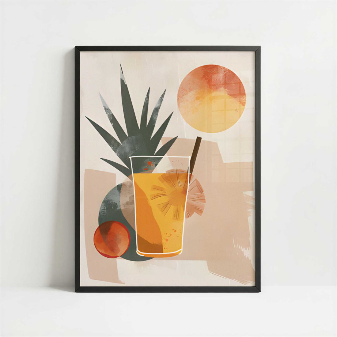Pina Colada in Bohemian Style - Art Print - Art print in black frame