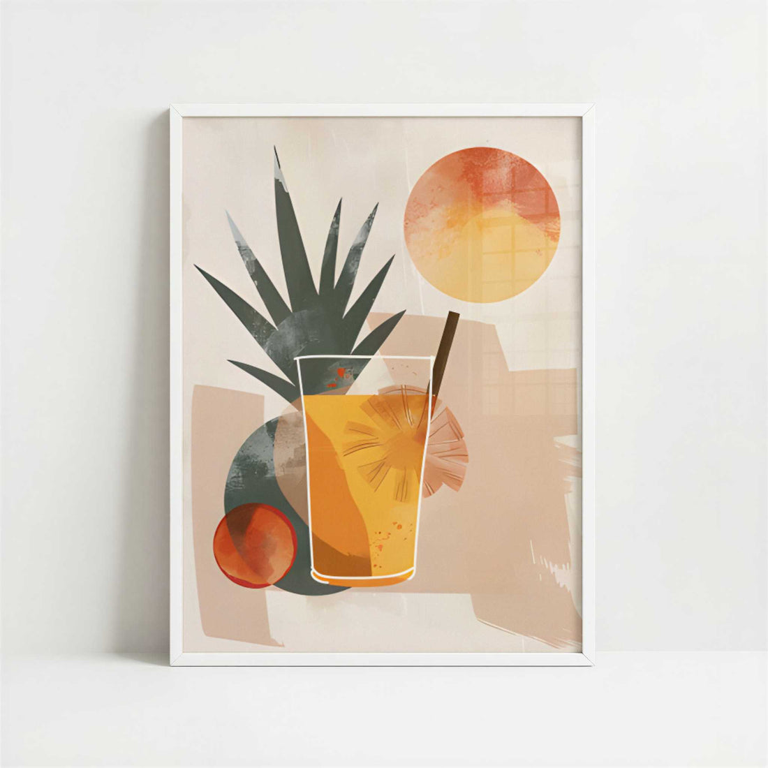 Pina Colada in Bohemian Style - Art Print - Art print in white frame