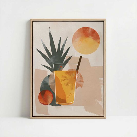 Framed Canvas - Framed canvas in oak color frame