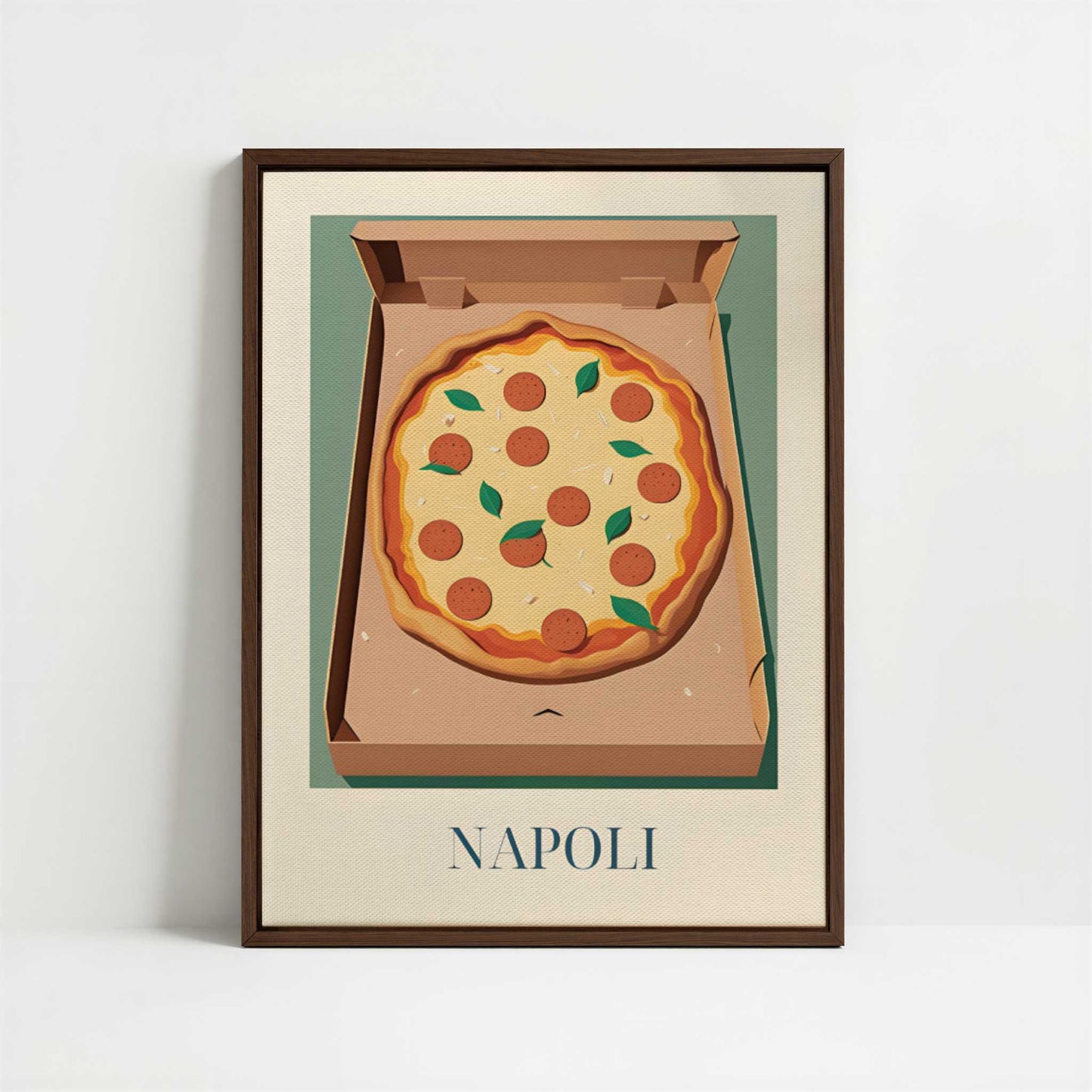 Framed Canvas - Framed canvas in dark wood color frame