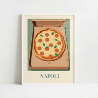 Pizza from Naples, Italy - Art Print - Art print in white frame