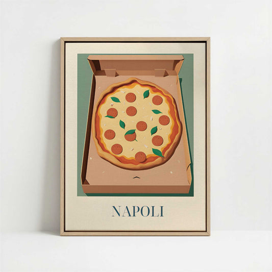 Framed Canvas - Framed canvas in oak color frame