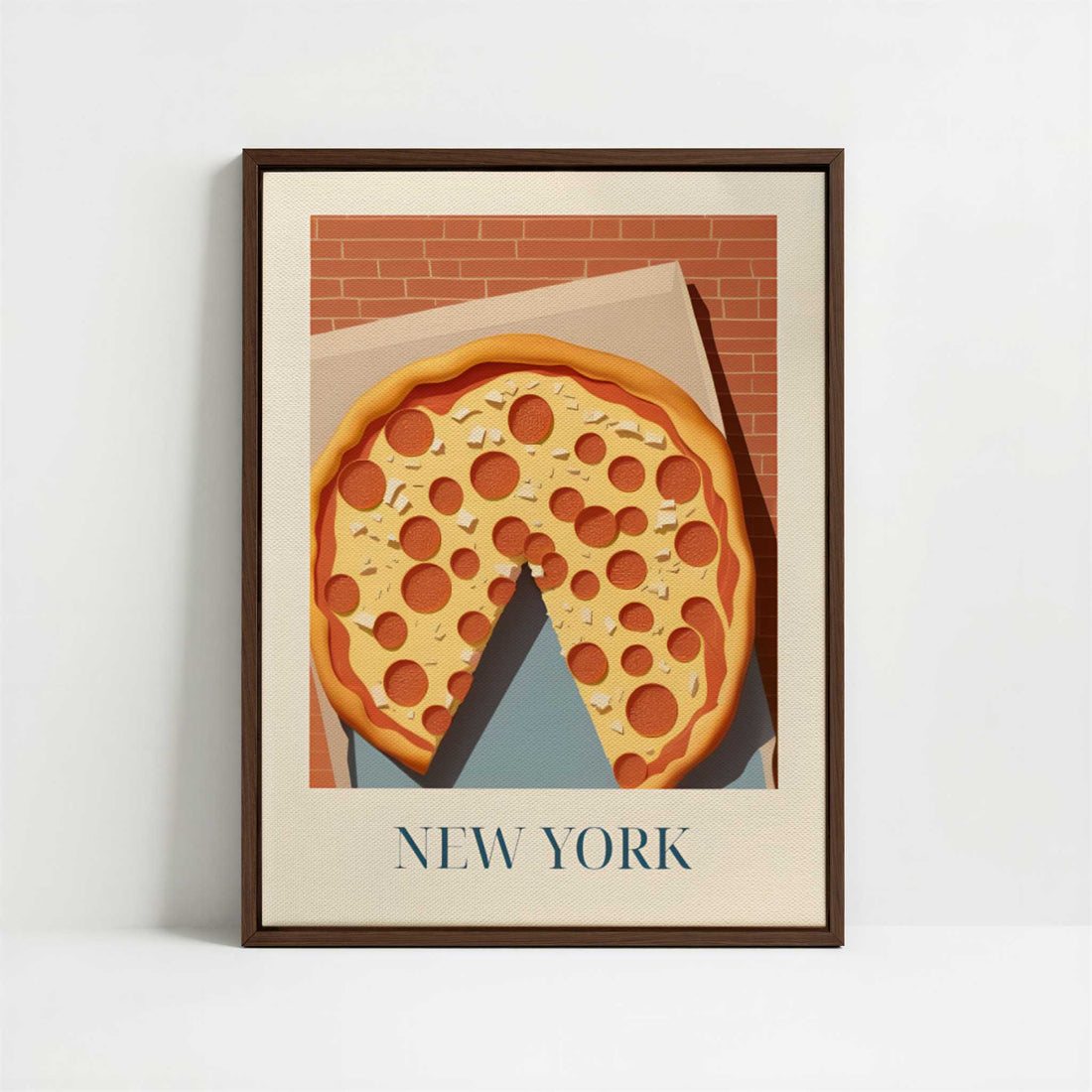 Framed Canvas - Framed canvas in dark wood color frame