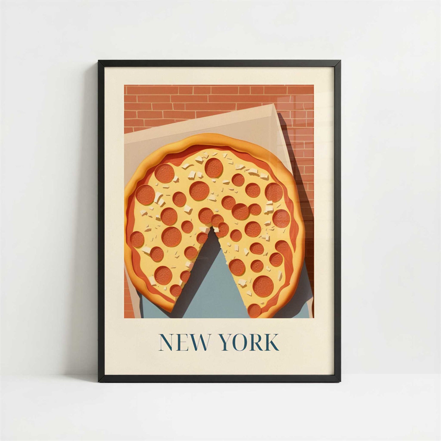 Pizza from New York, United States - Art Print - Art print in black frame
