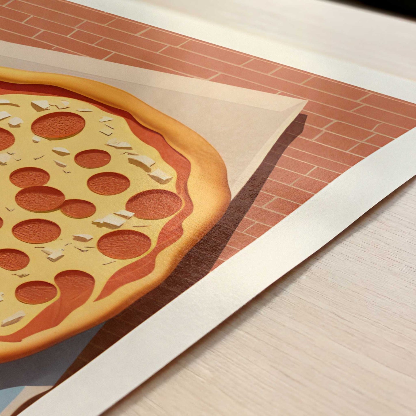 Pizza from New York, United States - Art Print - Close-up detail of the art print