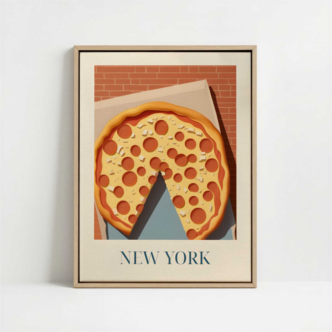 Framed Canvas - Framed canvas in oak color frame