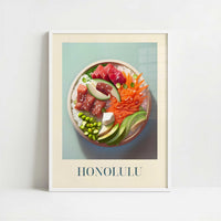 Pokebowl from Honolulu, Hawaii - Art Print - Art print in white frame