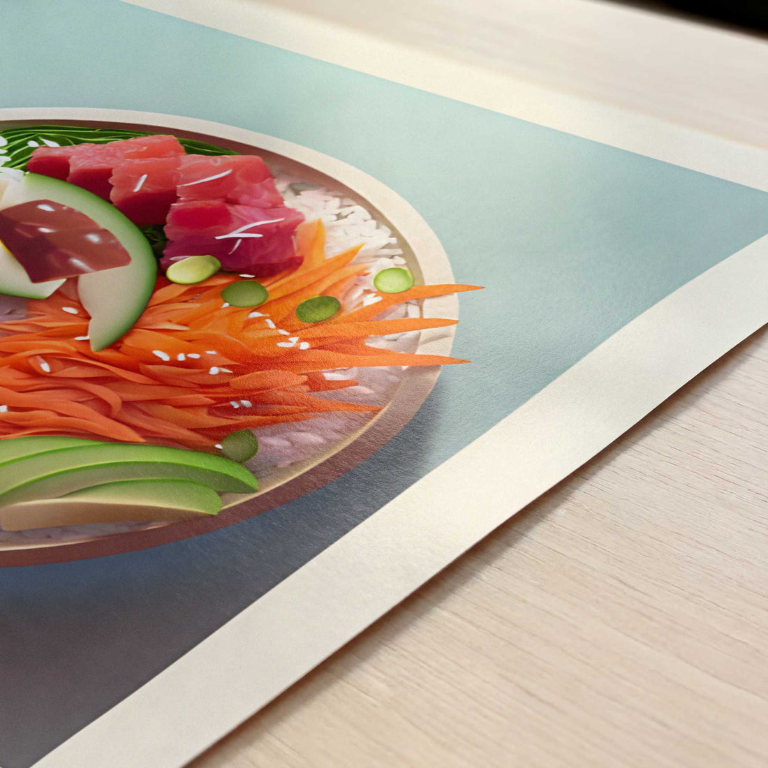 Pokebowl from Honolulu, Hawaii - Art Print - Close-up detail of the art print