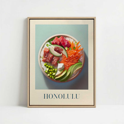 Framed Canvas - Framed canvas in oak color frame