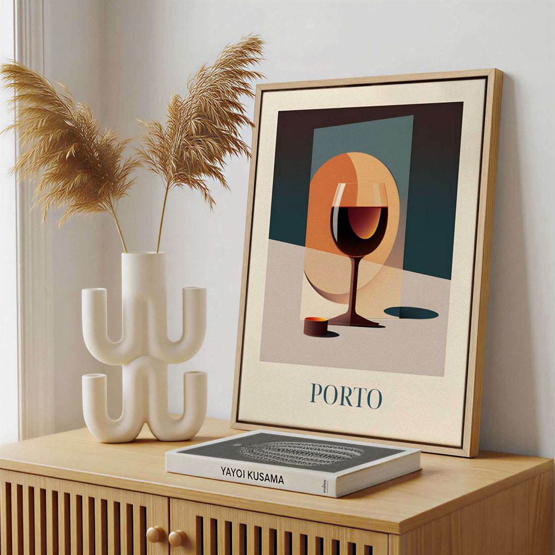 Framed Canvas - Framed canvas in a stylish interior setting