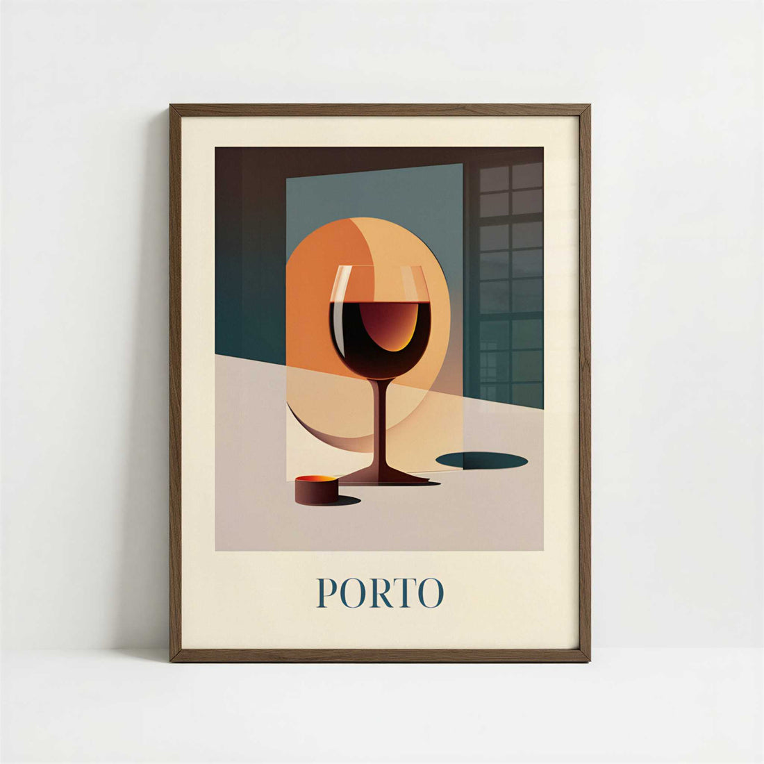 Port wine from Porto, Portugal - Art Print - Art print in dark wood frame