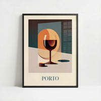 Port wine from Porto, Portugal - Art Print - Art print in black frame