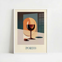 Port wine from Porto, Portugal - Art Print - Art print in white frame
