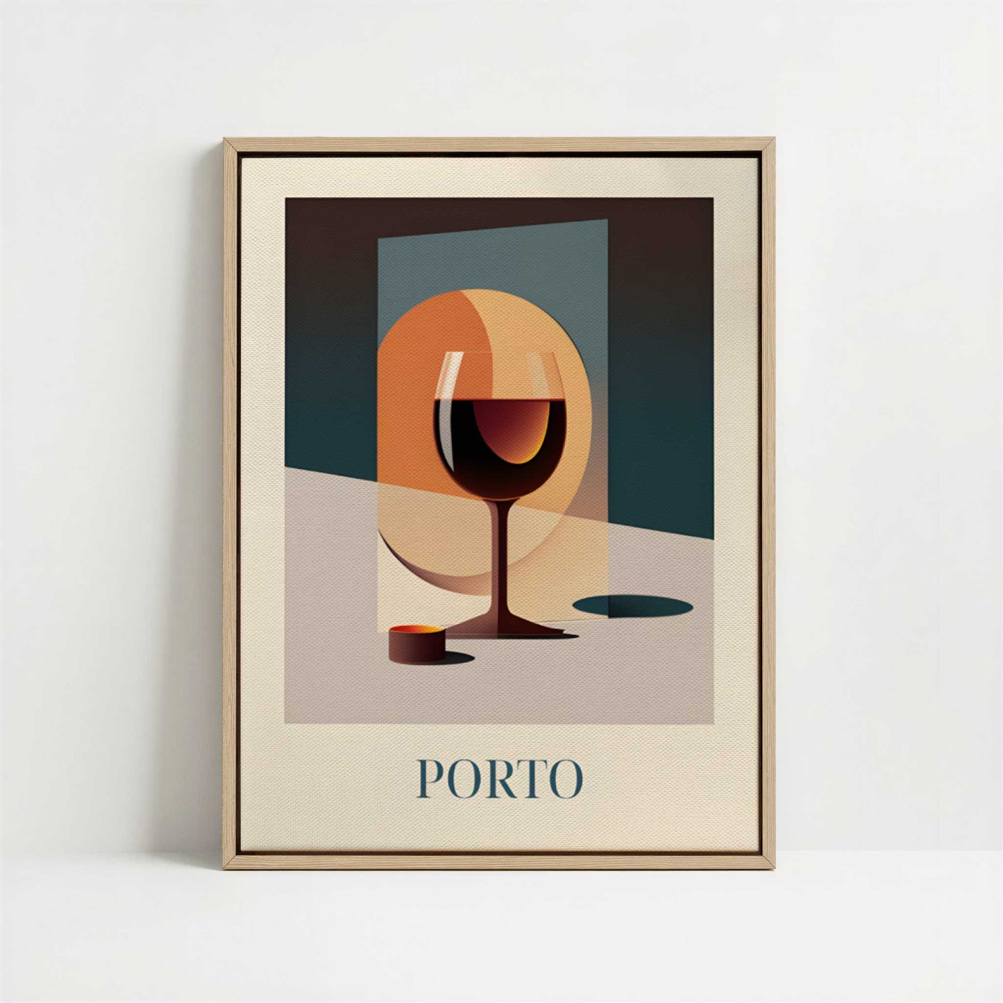 Framed Canvas - Framed canvas in oak color frame
