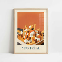 Poutine fries from Montreal, Canada - Art Print - Art print in oak frame