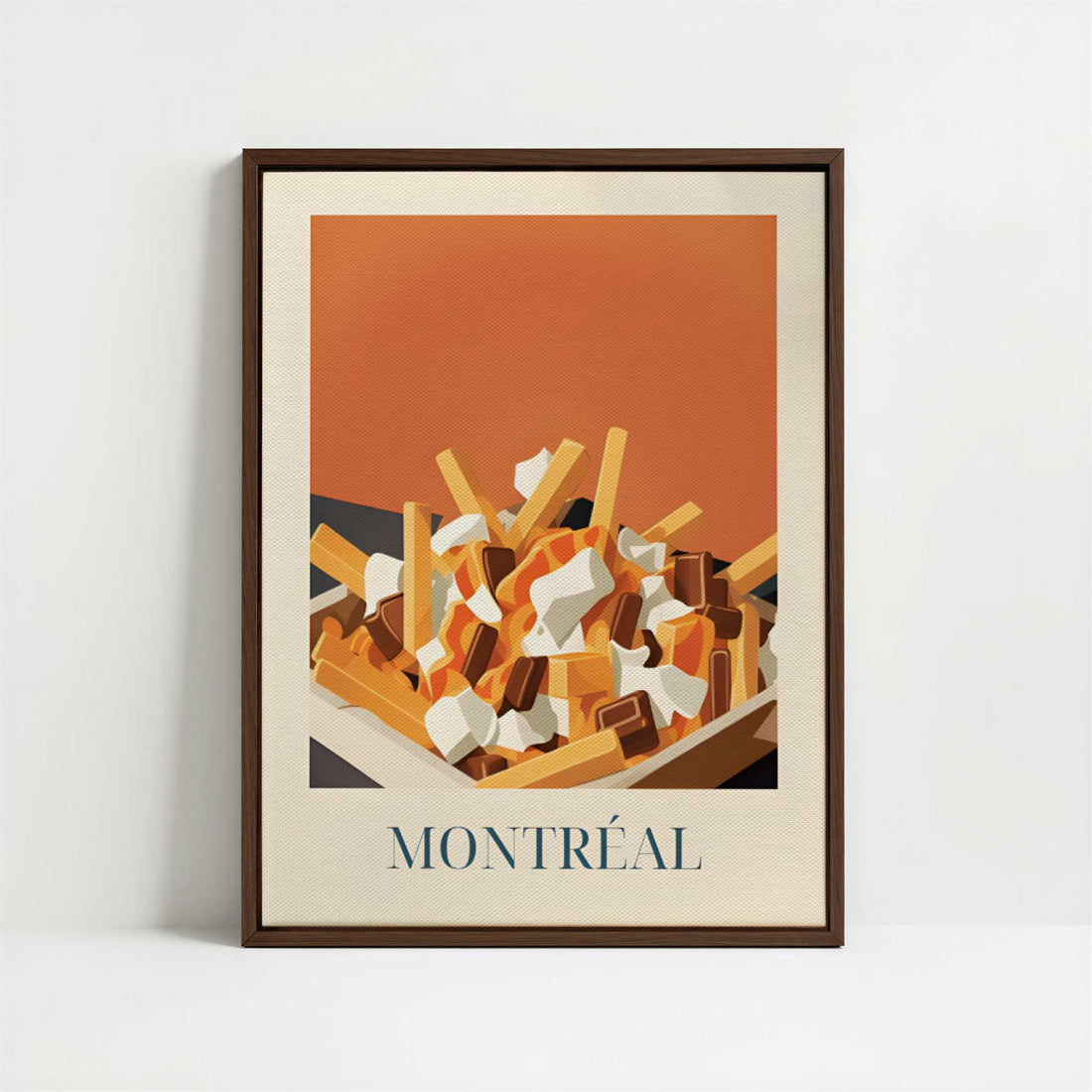 Framed Canvas - Framed canvas in dark wood color frame