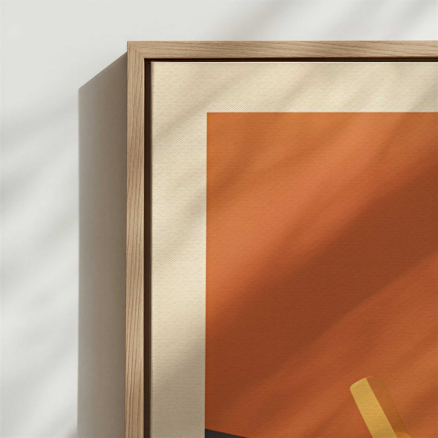 Framed Canvas - Close-up detail and texture of the framed canvas